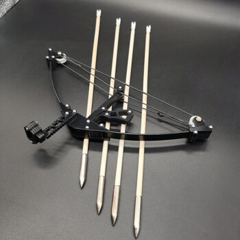 溥畔牙签发射器迷你弓袖珍微型滑轮弓发射器迷你连发牙签玩具弓诸葛连