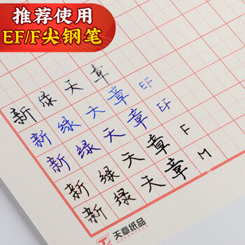 天章(TANGO) 16K田字格硬笔书法纸练字本 田字格方格小学生钢笔专用作品纸 田字格30页 10本高中生学习神器