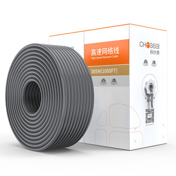 秋叶原(CHOSEAL)六类千兆网线 CAT6类非屏蔽纯铜线芯 工程家装安防监控布线装修原装箱线 灰色 305米 QS2636AT305 秋叶原(CHOSEAL)六类千兆网线 CAT6类非屏蔽纯铜线芯 工程家装安防监控布线装修原装箱线 灰色 305米 QS2636AT305