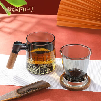 平仄故宫文创礼品茶水分离泡茶杯茶杯礼盒水杯送长辈生日礼物浮云沉香