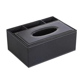 优必利 办公商务桌面笔筒 多功能创意皮革抽纸盒 5038A 优必利 办公商务桌面笔筒 多功能创意皮革抽纸盒 5038A