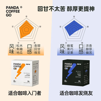 熊猫不喝美式黑咖啡30条装云南小粒黑咖啡0脂燃卡健身速溶咖啡粉 熊猫不喝美式黑咖啡30条装云南小粒黑咖啡0脂燃卡健身速溶咖啡粉