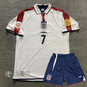 英格兰球衣2004贝克汉姆欧文经典男长短袖套装复古队足球队服单上衣无