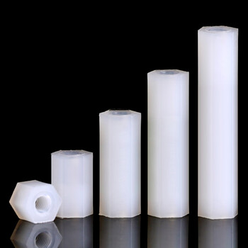 佰瑞特 标准 六角尼龙柱 白色平头双通尼龙柱 隔离柱 塑料支撑柱套装