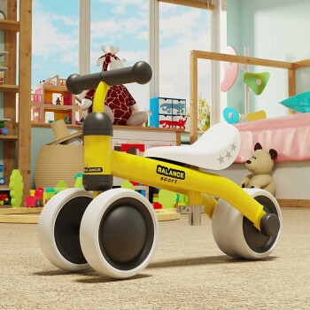 舒童乐（Strolex）儿童平衡车扭扭车可坐可滑行脚踏滑行车溜溜车滑步车 柠檬黄YC06