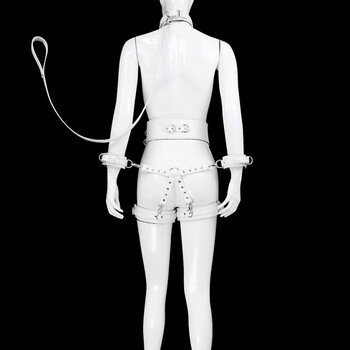 新品sm另类玩具脚扣腿环成人用品夫妻皮革趣颈套女用裤子金色服饰套