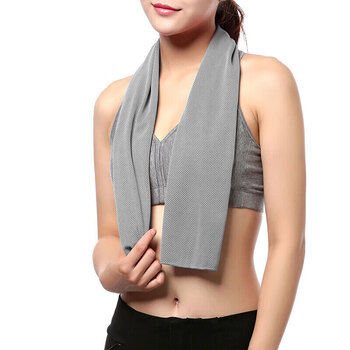 英辉（INVUI）冷感运动毛巾健身跑步瑜伽吸汗速干凉爽降温擦汗柔软毛巾 天空灰