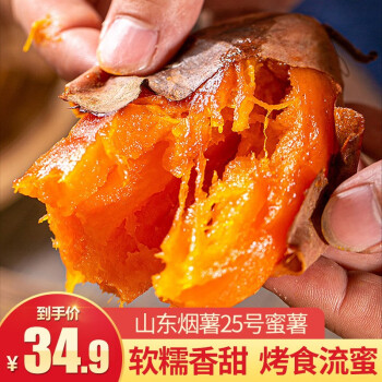 山东流蜜烟薯25 新鲜山地烤红薯 地瓜番薯流心蜜薯 精选中果5斤