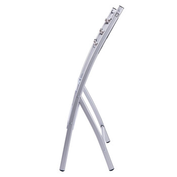 得力(deli)  9301四层商务铝合金夹条报纸架报刊架 图书馆报夹条 宣传展示架 高0.8米【ZY】