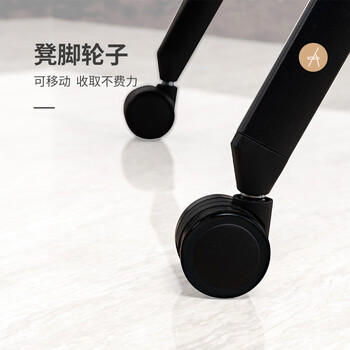 酷百年折叠椅培训桌椅会议室椅子会议椅网布椅黑色折叠椅不带桌板带轮