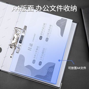 齐心（COMIX）A4加厚款6个装3寸欧式快劳夹打孔文件夹a4带孔档案夹活页夹背宽75mm A7076/A206N