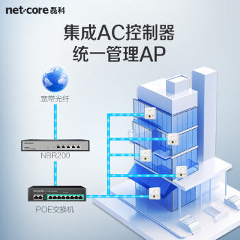 磊科（netcore）NBR200全千兆企业路由器 多WAN口 VPN虚拟专网/云端管理/AC管理/带宽叠加/带机量200