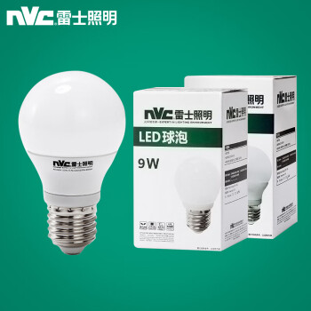 雷士照明（NVC）光彩系列LED球泡e27大口 9W 白光 6500k