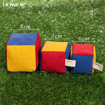 杜威克沙包拼接儿童幼儿园小学生丢投掷玩具手工耐磨帆布大中小三只装