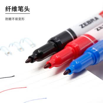 斑马牌（ZEBRA）MO-12A1-SNZ-BK 油性记号笔小单头标签记号笔 黑色 单支装