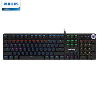 飞利浦（PHILIPS）SPK8605升级版 机械键盘 游戏键盘 104键混光键盘 背光 电脑键盘 有线键盘 吃鸡键盘 青轴