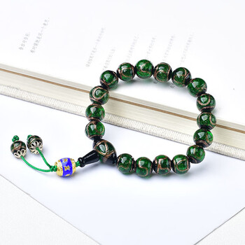 手链情侣手链手串念珠七夕情人礼物送男友生日礼物绿色女款12mm珠一串