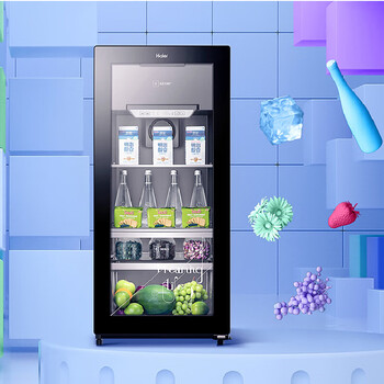 海尔（Haier）120升智能双温家用客厅办公室冷藏柜暖藏冰吧 茶叶饮料水果保鲜柜囤货小型冰箱