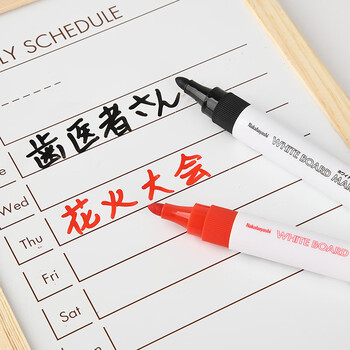 Nakabayashi仲林（Nakabayashi）白板笔可擦易擦记号笔单头标记笔 3mm 红色 WMK-201R