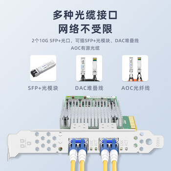 EB-LINK 博通BCM57810S芯片PCI-E X8万兆双口光纤网卡10G服务器SFP+接口含多模光模块网络适配器