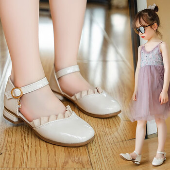 孩恋依依女童小皮鞋2022夏季新款时尚演出高跟软底女孩凉鞋洋气公主鞋