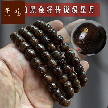 【高級品種】文玩 黒金玉化星月菩提 8ミリ 玉化籽星月菩提图片- 京东
