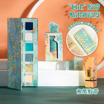 得力（deli）颐和园联名春风正得颐手账礼盒套装(精美记事本/中性笔/和纸胶带)送礼SZ627