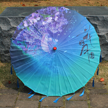短云古风流苏伞油纸伞伞装饰道具走秀伞 空灵 流苏 花好月圆蓝流苏 半