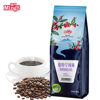 铭氏(Ming's)曼特宁风味咖啡豆500g精选阿拉比卡新鲜烘焙非速溶手冲拿铁黑咖啡 铭氏(Ming's)曼特宁风味咖啡豆500g精选阿拉比卡新鲜烘焙非速溶手冲拿铁黑咖啡