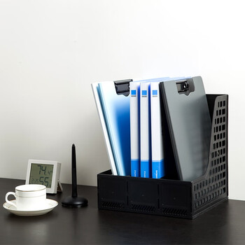 得力 (deli) 文件框33666三联文件框文件栏文件架 学生用桌上书立架 办公文件夹收纳盒整理置物架 黑色 得力 (deli) 文件框33666三联文件框文件栏文件架 学生用桌上书立架 办公文件夹收纳盒整理置物架 黑色