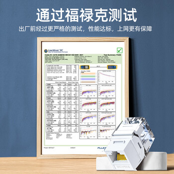 山泽 网络模块 六类千兆【免打线】金50u加厚非屏蔽工程级镀RJ45水晶头母座电脑网口插座面板连接头 MDK650