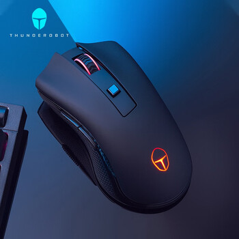 雷神（ThundeRobot）无线游戏鼠标ML201 无线2.4G鼠标 办公家用电竞鼠标2400DPI 长续航 绝地求生吃鸡cf 无畏契约 黑色