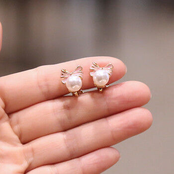 识刻儿童耳夹儿童卡通可爱无耳洞耳夹女宝宝耳钉假耳环节日表演1粉