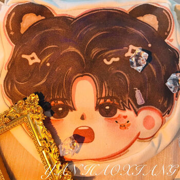 tnt时代少年团属性原创饭制20cm可爱q版大头斜挎帆布包包严浩翔款