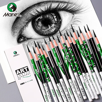 马利(Marie's)中性素描铅笔12支装 素描铅笔美术专用绘画软中硬碳笔 学生初学者考试画画专用C7370-4美术写生