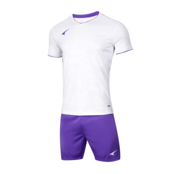 锐克（UCAN） UCAN锐克足球服套装 团购短袖队服比赛训练服男士球衣定制 白/光谱紫 L