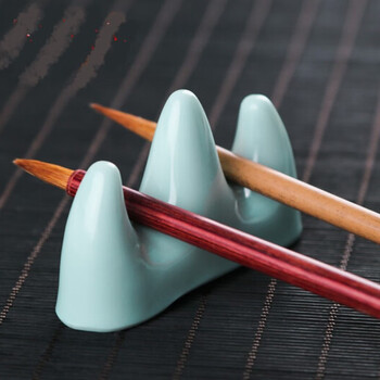 【全网低价】芬尚 文房用品 仿玉笔搁笔山 学生毛笔书法用小笔托 纳米材质美观实用结实耐摔