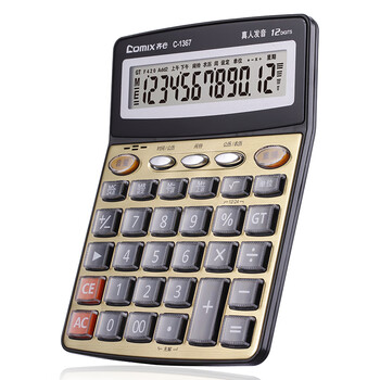 齐心(Comix)12位宽屏语音计算器 财务金融计算机 学生/办公用品 金色 C-1367 齐心(Comix)12位宽屏语音计算器 财务金融计算机 学生/办公用品 金色 C-1367
