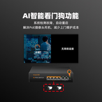 keepLINKKP-9000-204P百兆6口POE交换机AI智能监控摄像头分离器交换器65W/台