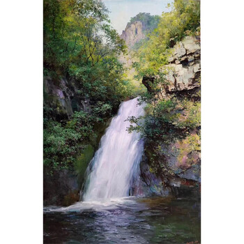 黄欣雨《细水长流》 客厅高档布面油画