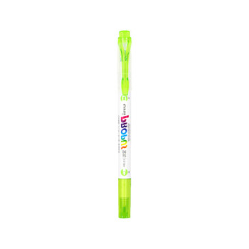 uni三菱浅色荧光双头记号笔（细0.6mm/粗4mm）可视窗 学生重点标记 PUS-102T 1支/袋 莱姆绿