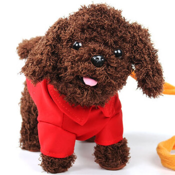 甜甜汪小狗 儿童玩具狗狗走路会唱歌仿真泰迪狗毛绒电动会说话的牵绳