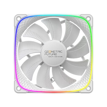 几何未来（GeometricFuture）机箱散热风扇龙鳞2503R 机箱风扇神光同步/PWM调速  白色 反向扇 单颗包