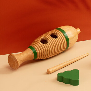 摇铃沙锤舞响板儿童乐器款榉木5件套榉木蛙鸣筒21cm定制定制定制款