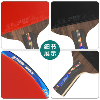 红双喜 五星碳素直拍（京仓速发+6球+拍套）乒乓球拍R5006C直拍单拍