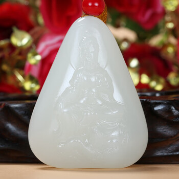 珠宝严选孤品玉雕大师王山作品和田玉羊脂玉细糯观音吊坠玉坠男士玉石