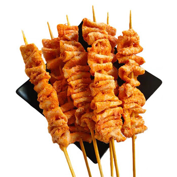 鸡皮串脆皮串商用奥尔良冷冻半成品烧烤食材油炸小吃20串