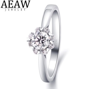 AEAW Jewelry白18K金40分培育钻石戒指D色钻石实验室培育钻石定制款 IGI/50分/D/VVS2/3EX/N