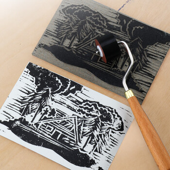 中盛画材30mm版画滚筒橡胶油墨滚筒滚轮凹凸印刷美术写生