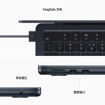 Apple/苹果AI笔记本/2022MacBookAir13.6英寸M2(8+8核)8G 2TB 深空灰电脑 Z15S0007A【定制】
